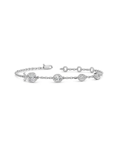 Lab Grown Diamonds 14k 1.36 Ct. Tw. Lab-grown Diamond Tennis Bracelet In Silver