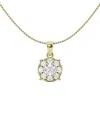 Lab Grown Diamonds 14k 1.50 Ct. Tw. Lab-grown Diamond Cluster Pendant