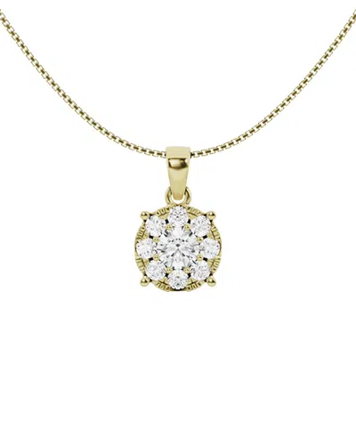 Lab Grown Diamonds 14k 1.50 Ct. Tw. Lab-grown Diamond Cluster Pendant In Red