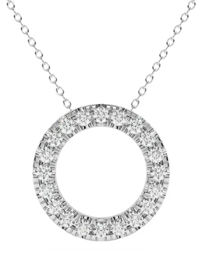 Lab Grown Diamonds 14k 1.50 Ct. Tw. Lab-grown Diamond Necklace In Metallic
