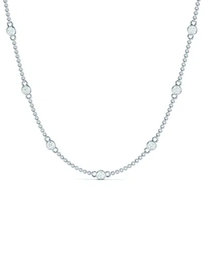 Lab Grown Diamonds 14k 1.50 Ct. Tw. Lab-grown Diamond Necklace In Silver