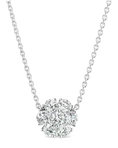 Lab Grown Diamonds 14k 1.50 Ct. Tw. Lab-grown Diamond Pendant In Metallic