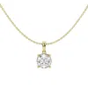 Lab Grown Diamonds 14k 1.50 Ct. Tw. Lab-grown Diamond Solitaire Pendant Necklace In Gold