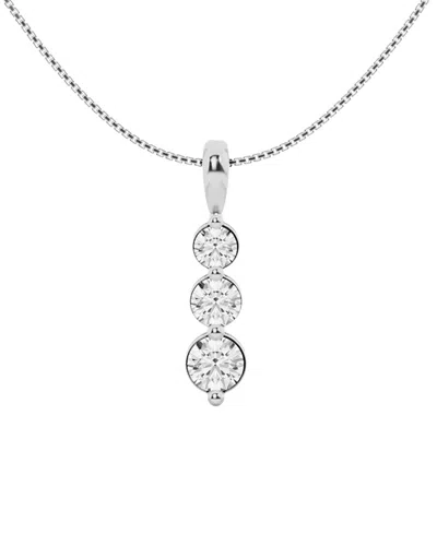 Lab Grown Diamonds 14k 1.50 Ct. Tw. Lab-grown Diamond Solitaire Pendant In Metallic