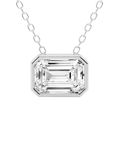 Lab Grown Diamonds 14k 1.50 Ct. Tw. Lab-grown Diamond Solitaire Pendant In Metallic