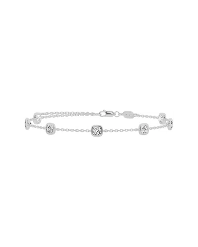 Lab Grown Diamonds 14k 1.50 Ct. Tw. Lab-grown Diamond Tennis Bracelet In Metallic