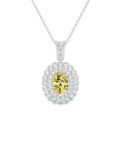 Lab Grown Diamonds 14k 1.50 Ct. Tw. Lab-grown Diamond Fashion Pendants In Metallic
