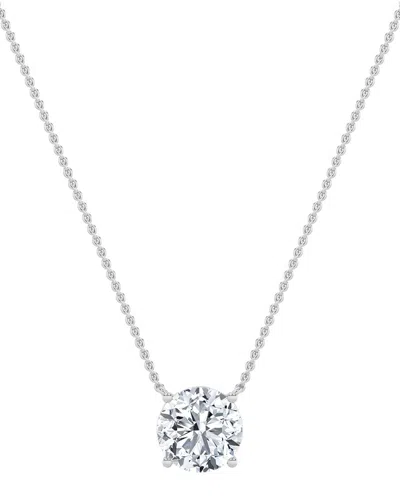 Lab Grown Diamonds 14k 1.50 Ct. Tw. Lab-grown Diamond Pendant In Metallic