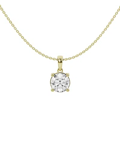 Lab Grown Diamonds 14k 1.50 Ct. Tw. Lab-grown Diamond Solitaire Pendant Necklace In Brown