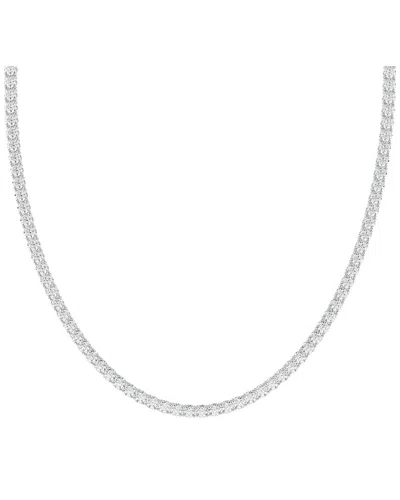 Lab Grown Diamonds 14k 15.00 Ct. Tw. Lab-grown Diamond Necklace In Metallic