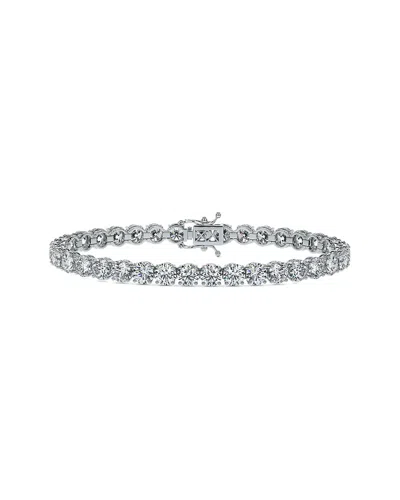 Lab Grown Diamonds 14k 15.00 Ct. Tw. Lab-grown Diamond Tennis Bracelet In Metallic