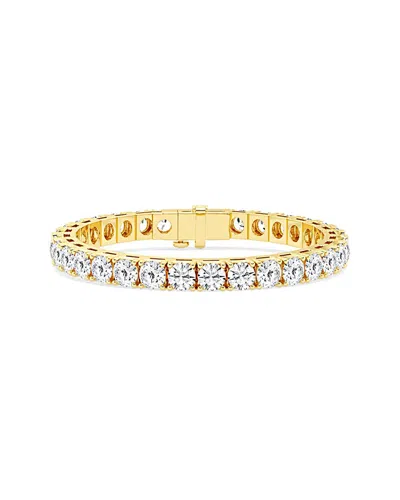 Lab Grown Diamonds 14k 15.00 Ct. Tw. Lab-grown Diamond Tennis Bracelet In Gold