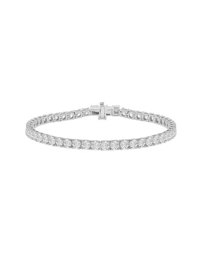 Lab Grown Diamonds 14k 15.00 Ct. Tw. Lab-grown Diamond Tennis Bracelet In Silver