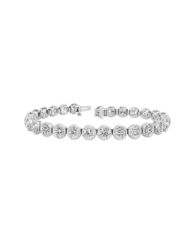 Lab Grown Diamonds 14k 15.12 Ct. Tw. Lab-grown Diamond Tennis Bracelet In Silver
