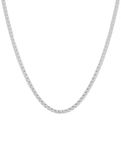 Lab Grown Diamonds 14k 15.25 Ct. Tw. Lab-grown Diamond Tennis Necklace In Metallic
