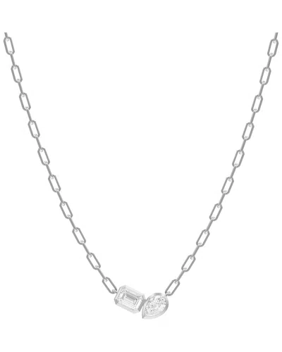 Lab Grown Diamonds Silver 1.70 Ct. Tw. Lab-grown Diamond Necklace In Metallic
