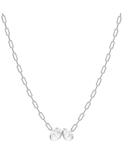 Lab Grown Diamonds Silver 1.70 Ct. Tw. Lab-grown Diamond Necklace In Metallic