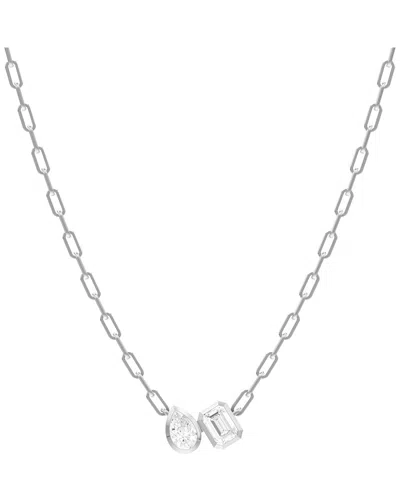 Lab Grown Diamonds Silver 1.70 Ct. Tw. Lab-grown Diamond Necklace In Metallic