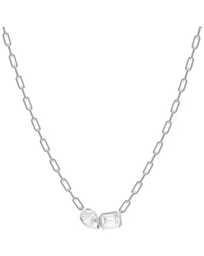Lab Grown Diamonds 14k 1.70 Ct. Tw. Lab-grown Diamond Necklace In Silver