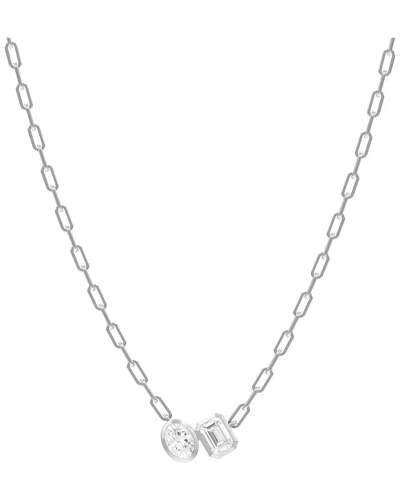 Lab Grown Diamonds Silver 1.80 Ct. Tw. Lab-grown Diamond Necklace In Metallic