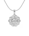 Lab Grown Diamonds 14k 2.00 Ct. Tw. Lab Grown Diamond Halo Pendant Necklace