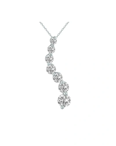 Lab Grown Diamonds 14k 2.00 Ct. Tw. Lab Grown Diamond Necklace In Metallic