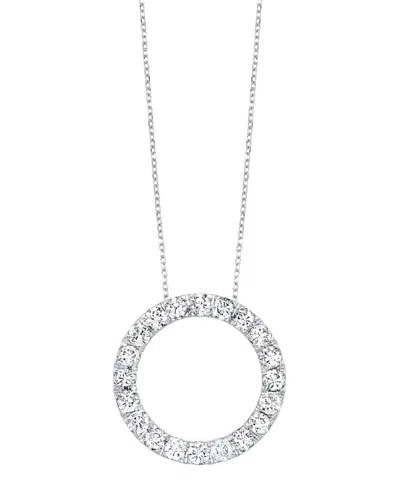 Lab Grown Diamonds 14k 2.00 Ct. Tw. Lab-grown Diamond Circle Pendant In Metallic