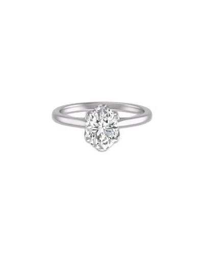 Lab Grown Diamonds 14k 2.00 Ct. Tw. Lab-grown Diamond Classic Lotus Ring In Metallic