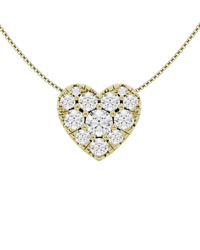 Lab Grown Diamonds 14k 2.00 Ct. Tw. Lab-grown Diamond Heart Pendant Necklace In Gold