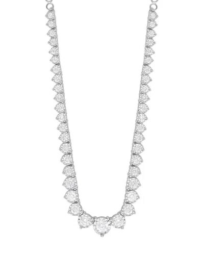Lab Grown Diamonds 14k 2.00 Ct. Tw. Lab-grown Diamond Necklace In Silver