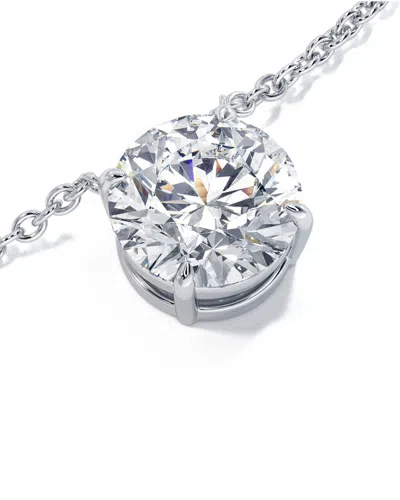 Lab Grown Diamonds 14k 2.00 Ct. Tw. Lab-grown Diamond Sol Pendant In Metallic