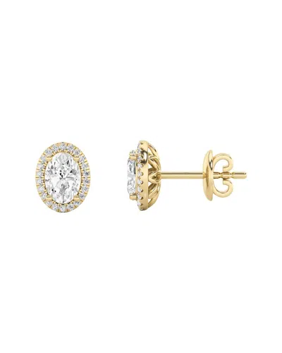 Lab Grown Diamonds 14k 2.00 Ct. Tw. Lab-grown Diamond Halo Stud Earring In Neutral