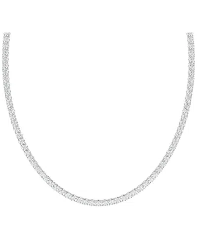 Lab Grown Diamonds 14k 20.00 Ct. Tw. Lab-grown Diamond Necklace In Silver