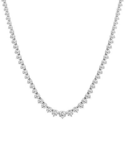 Lab Grown Diamonds 14k 20.00 Ct. Tw. Lab-grown Diamond Riviera Necklace In Metallic