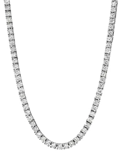 Lab Grown Diamonds 14k 20.00 Ct. Tw. Lab-grown Diamond Straight Line Necklace In Silver