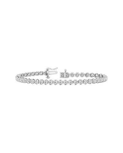 Lab Grown Diamonds 14k 2.05 Ct. Tw. Lab-grown Diamond Tennis Bracelet In Silver