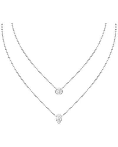 Lab Grown Diamonds Silver 2.08 Ct. Tw. Lab-grown Diamond Necklace In Metallic