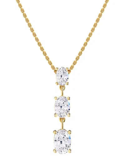 Lab Grown Diamonds 18k Vermeil 2.14 Ct. Tw. Lab-grown Diamond Pendant Necklace In Gold