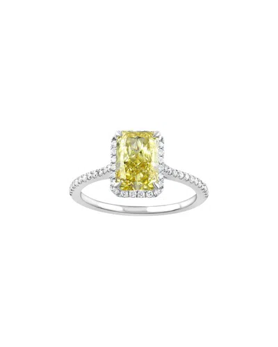 Lab Grown Diamonds 14k 2.25 Ct. Tw. Lab-grown Diamond Halo Engagement Ring In Metallic