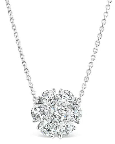 Lab Grown Diamonds 14k 2.50 Ct. Tw. Lab-grown Diamond Pendant In Metallic