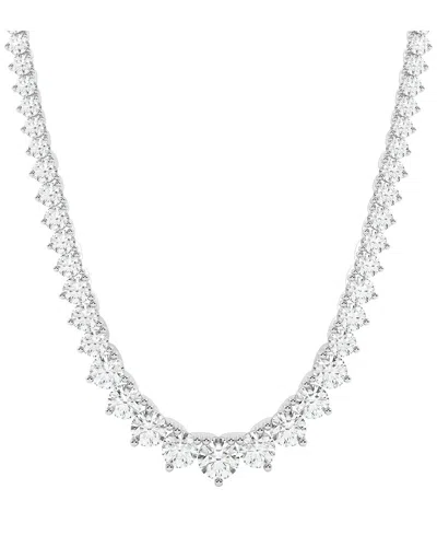 Lab Grown Diamonds 14k 25.00 Ct. Tw. Lab-grown Diamond Necklace In Silver
