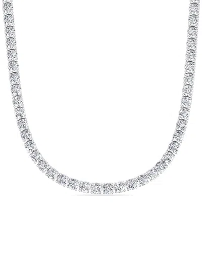 Lab Grown Diamonds 14k 25.00 Ct. Tw. Lab-grown Diamond Straight Line Necklace In Silver