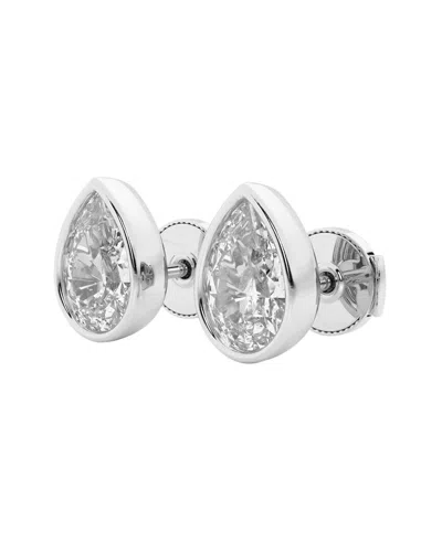 Lab Grown Diamonds 14k 3.00 Ct. Tw. Lab Grown Diamond Earrings In Silver