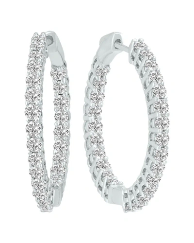 Lab Grown Diamonds 14k 3.00 Ct. Tw. Lab Grown Diamond Hoops In Metallic