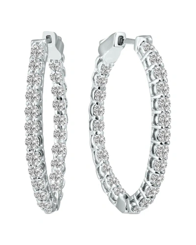 Lab Grown Diamonds 14k 3.00 Ct. Tw. Lab Grown Diamond Hoops In Metallic