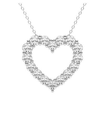 Lab Grown Diamonds 14k 3.00 Ct. Tw. Lab-grown Diamond Heart Pendant In Neutral