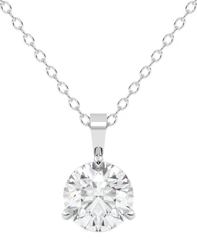 Lab Grown Diamonds 14k 3.00 Ct. Tw. Lab-grown Diamond Necklace In Metallic