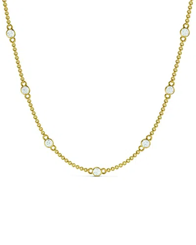 Lab Grown Diamonds 14k 3.00 Ct. Tw. Lab-grown Diamond Station Necklace In Brown