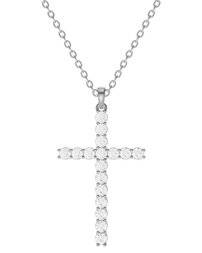 Lab Grown Diamonds 14k 3.00 Ct. Tw. Lab-grown Diamond Necklace In Silver