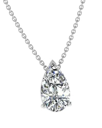 Lab Grown Diamonds 14k 3.00 Ct. Tw. Lab-grown Diamond Solitaire Pendant In Metallic